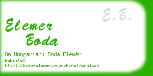 elemer boda business card